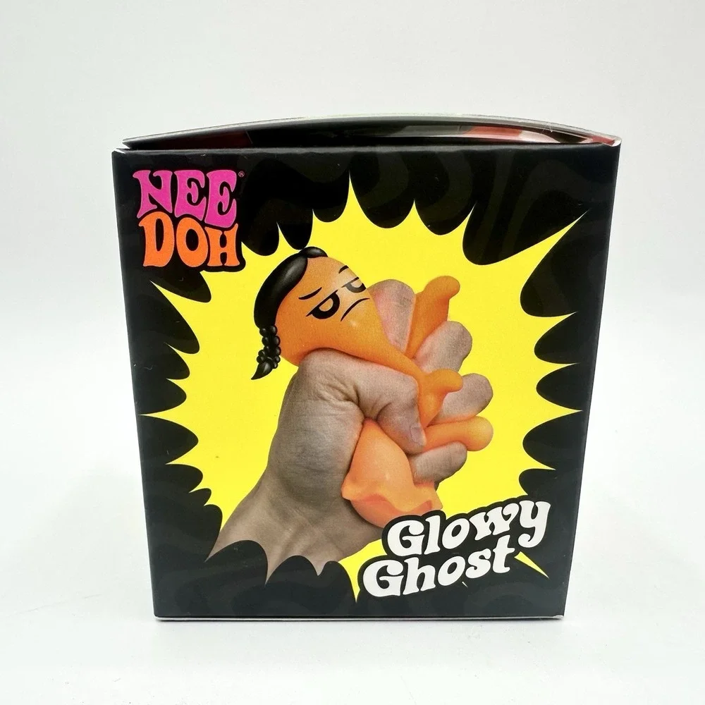 New Sealed NeeDoh Glowy Ghost Orange Halloween Glow In The Dark Schylling